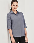 Charlie Button Up 3/4 Sleeve Blouse, Womens