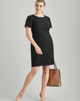 Comfort Wool Stretch Short Sleeve Shift Dress