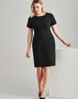 Comfort Wool Stretch Short Sleeve Shift Dress