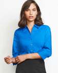 Monaco Button Up 3/4 Sleeve Blouse, Womens