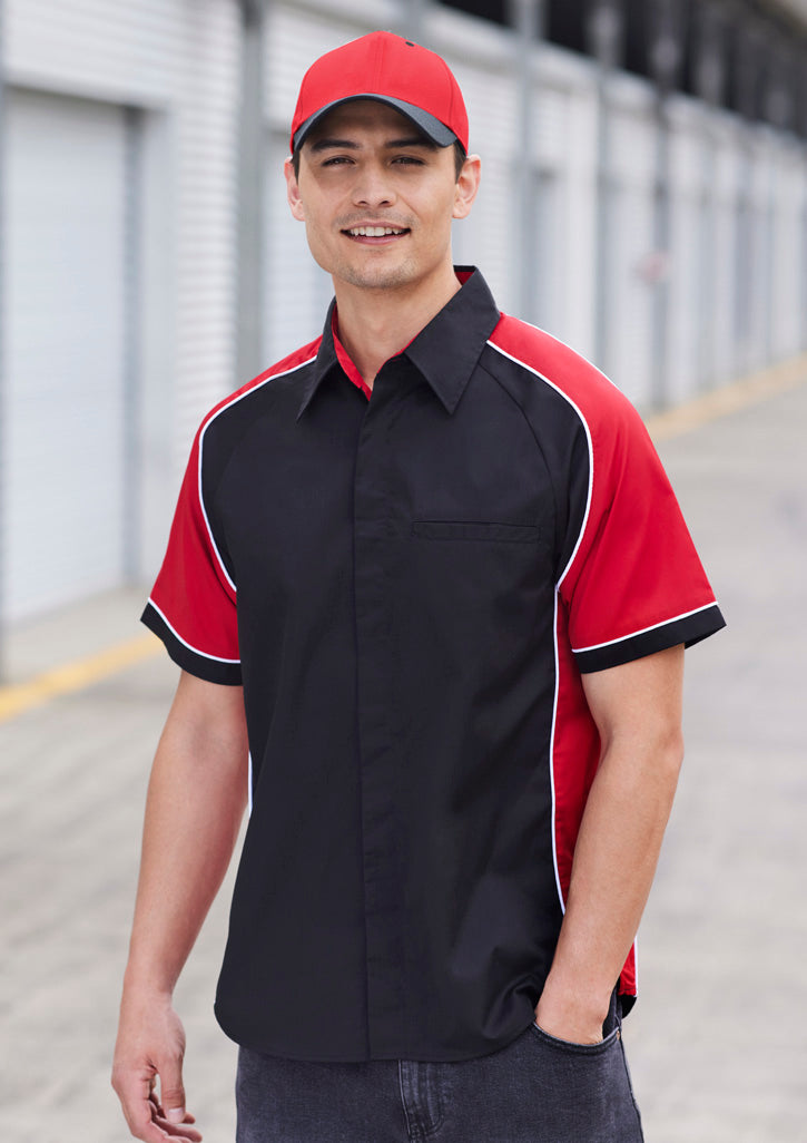 Nitro Button Up Short Sleeve Shirt, Mens