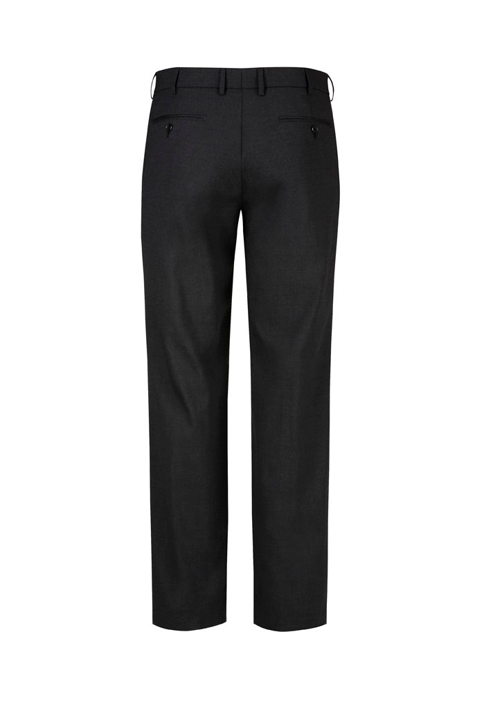 Comfort Wool Stretch Flat Front Trousers, Mens