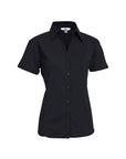 Metro Button Up Short Sleeve Blouse, Womens