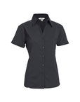 Metro Button Up Short Sleeve Blouse, Womens