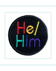 He/Him Pronouns Iron On Patch