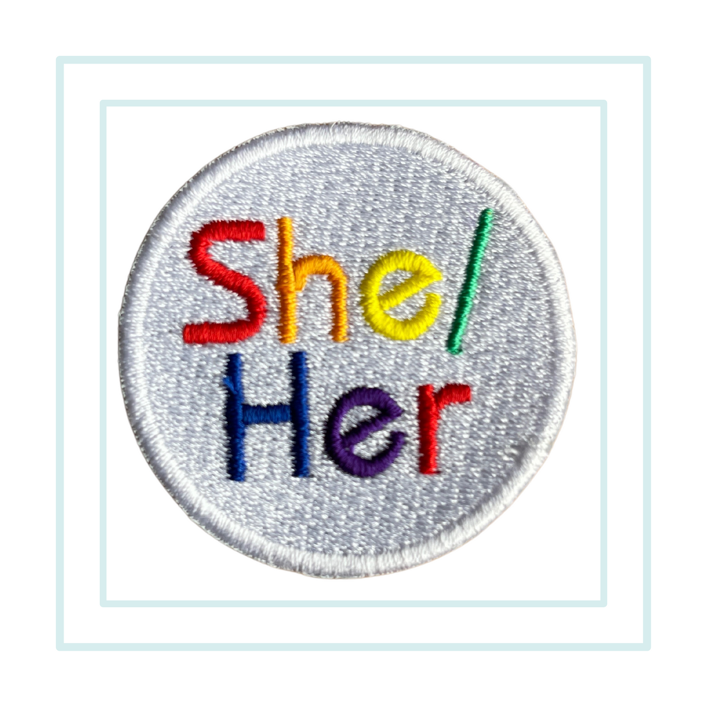 She/Her Pronouns Iron On Patch