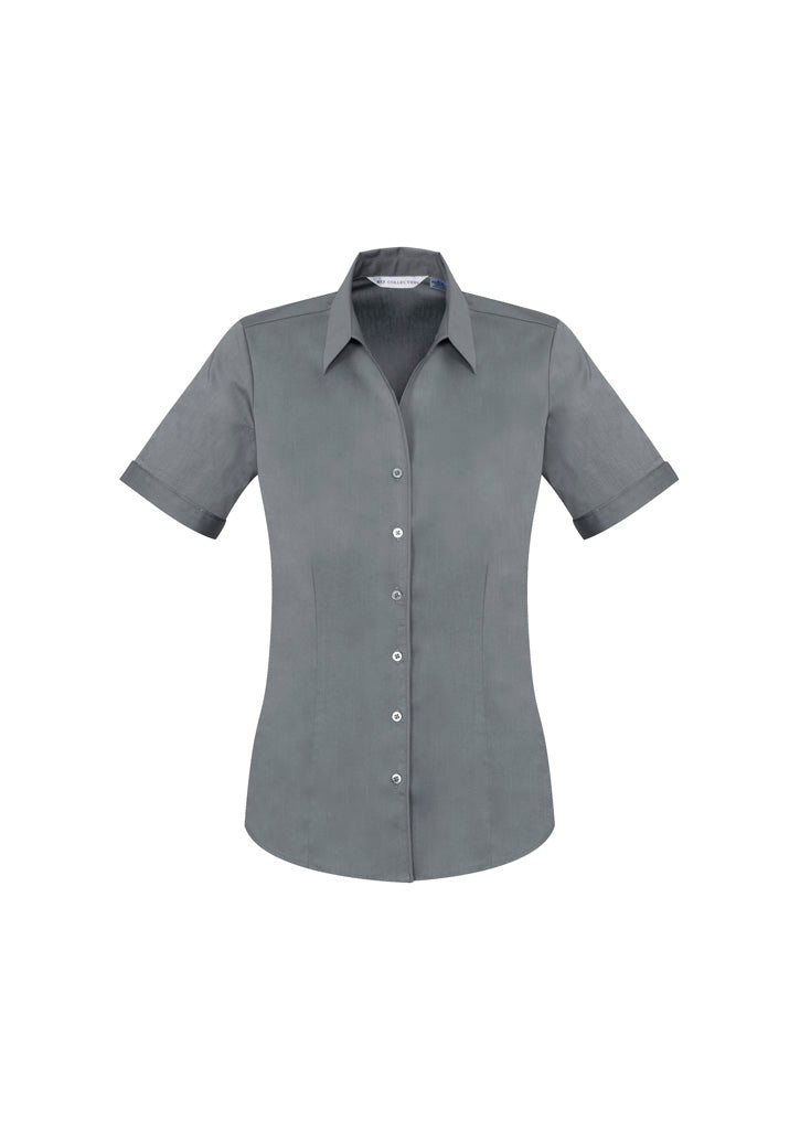 Monaco Button Up Short Sleeve Blouse, Womens