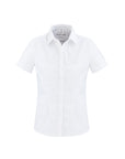 Oxford Button Up Short Sleeve Blouse, Womens