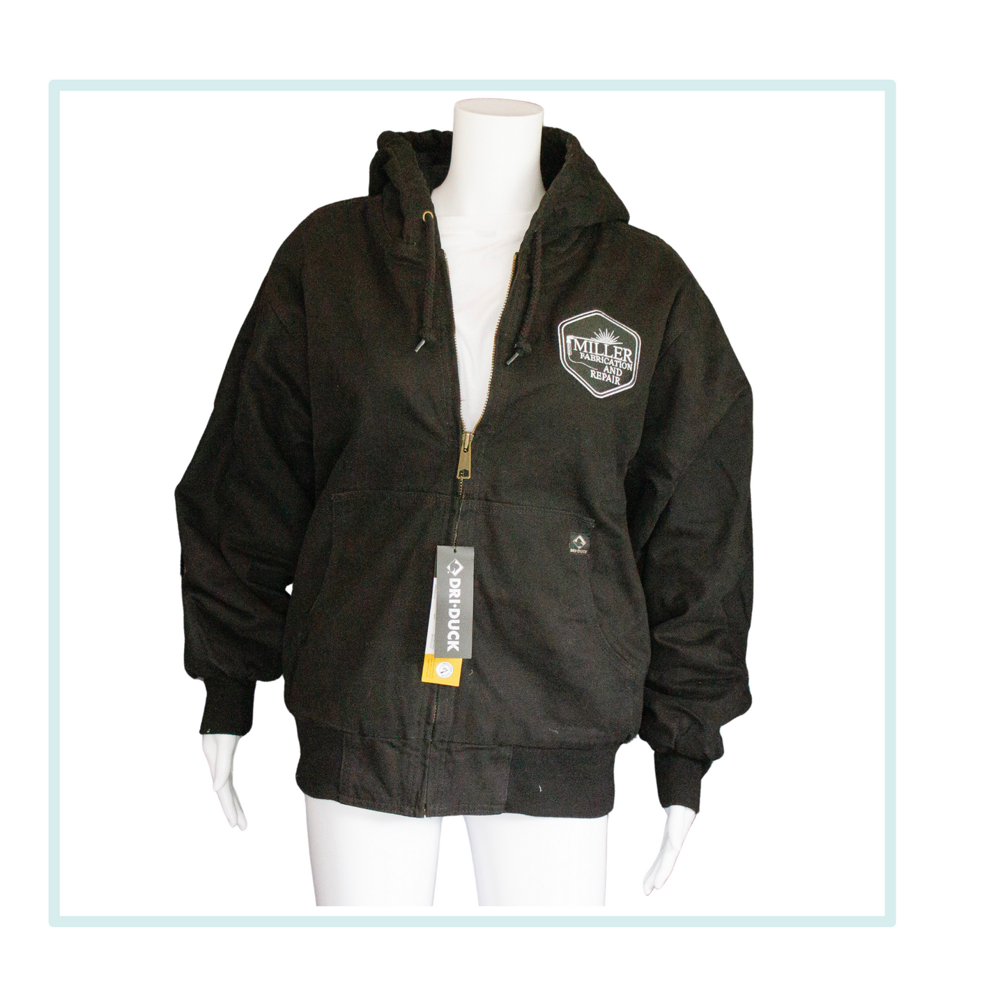 Custom Embroidered Dri Duck Jacket - front chest and full back logo