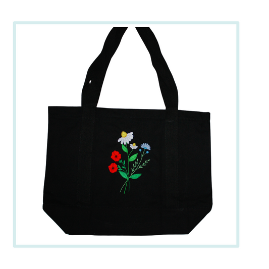 100% Cotton Floral Tote Bag